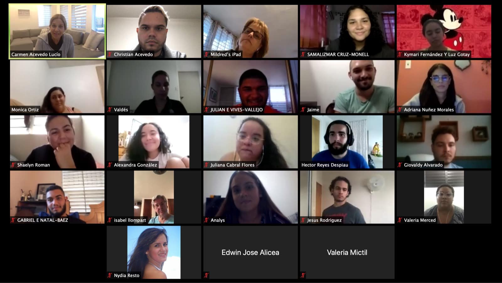 Reunión virtual de Coralia